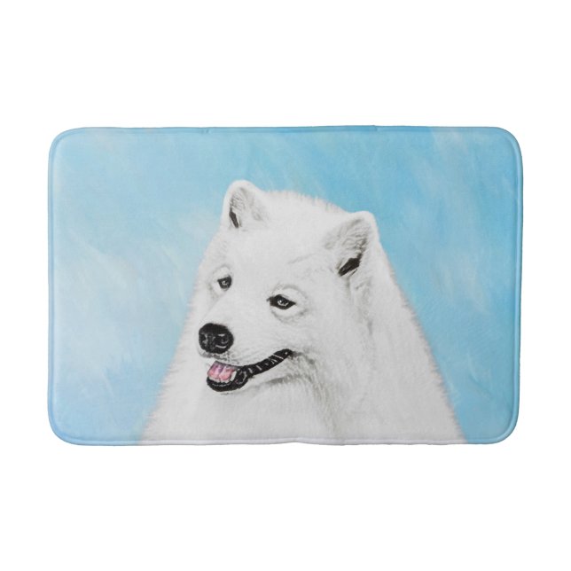 Tapis De Bain Peinture Samoyed - Cute Original Chien Art (Devant)