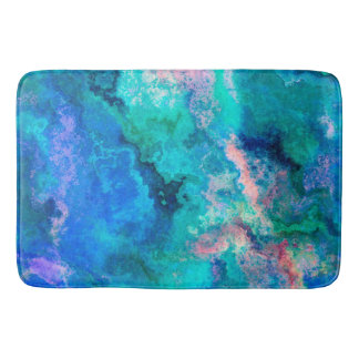 Tapis De Bain Peinture turquoise en Abalone Shell