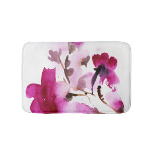 Tapis De Bain Peintures florales abstraites 4 d'aquarelle