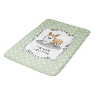 Tapis De Bain Pembroke Welsh Corgi Maman (rouge 1) Chien Maman M