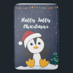 Tapis De Bain Penguin Christmas Snow Winter Animals Penguins Bat<br><div class="desc">The penguin on Soft Nights as a greeting card. Funny animals with gifts and snow for the holidays. Also funny for christmas in July. Penguins are cute animals and perfect for Christmas.</div>