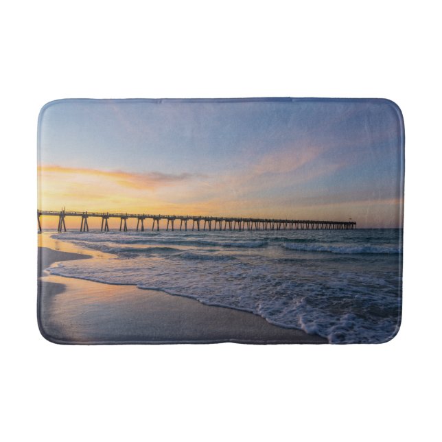 Tapis De Bain Pensacola Pier Shoreline Sunrise Bain Mat (Devant)