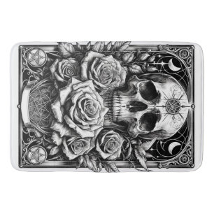 Tapis De Bain Pentacle Skeleton Skeleton & Rose Tarot Art