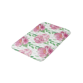 Tapis De Bain Peonies d'aquarelle rose