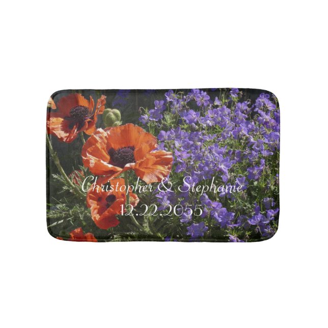Tapis De Bain Pépites Orange Personnalisé Nom Plush (Devant)