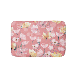 Tapis De Bain Pépites Pastel : Aquarelle Florale Sans Seamless.