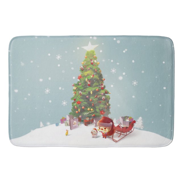 Tapis De Bain Père Noël avec arbre de Noël (Devant)