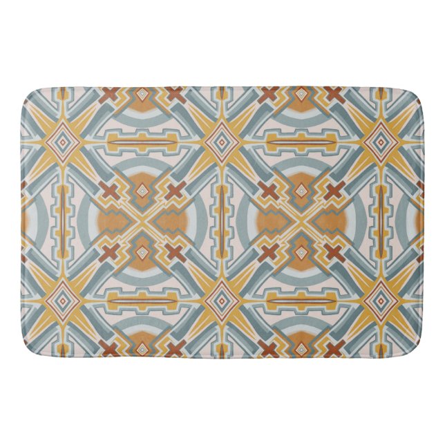 Tapis De Bain Père Noël Fe Motif de carreaux géométriques (Devant)
