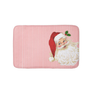 Tapis de bain Père Noël rayure rouge blanc