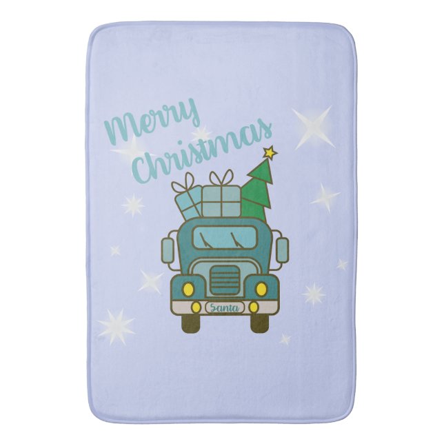 Tapis De Bain Père Noël vue de devant Joyeux Noël (devant Vertical)