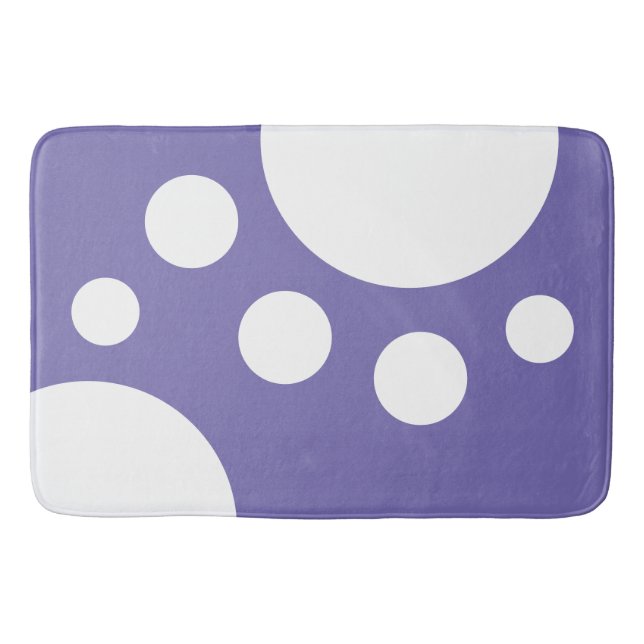 Tapis De Bain Périwinkle : Dots modernes en blanc (Devant)