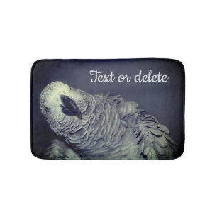 Tapis De Bain Perroquet gris d'Afrique mignon oiseau Personnalis