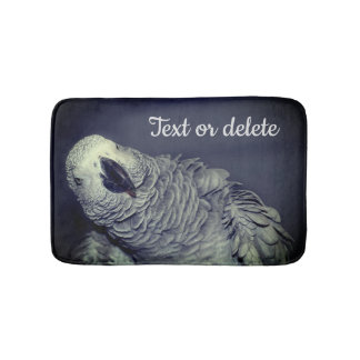 Tapis De Bain Perroquet gris d'Afrique mignon oiseau Personnalis