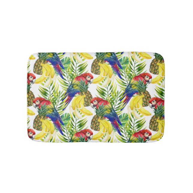 Tapis De Bain Perroquets Et Fruits Tropicaux (Devant)