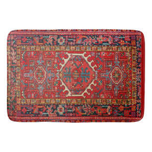 Tapis De Bain Persan oriental traditionnel rouge antique