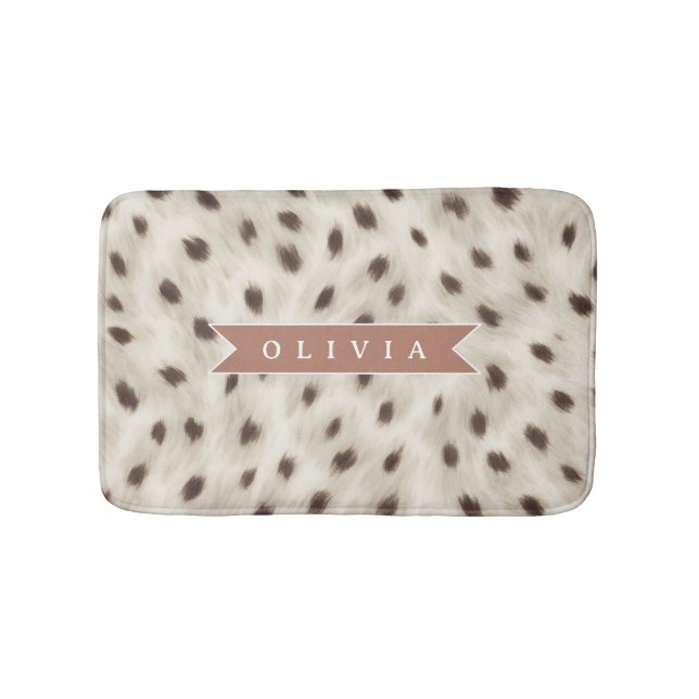 Tapis De Bain Personalized Chic Neutral Leopard Animal Print (Devant)