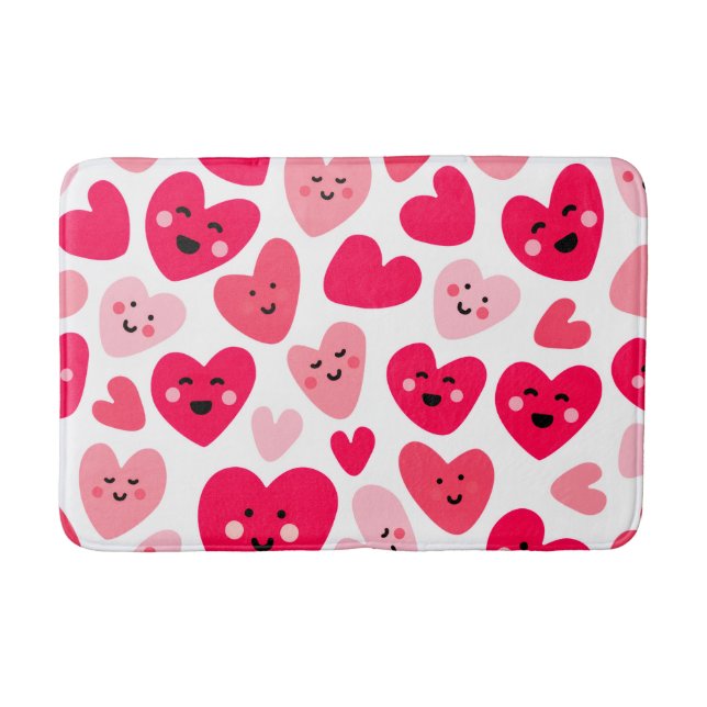 Tapis De Bain Personalized Red Heart Happy Valentine’s Day Lover (Devant)