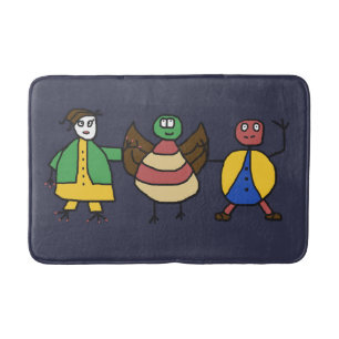 Tapis De Bain Personnages de dessin animé colorés de famille
