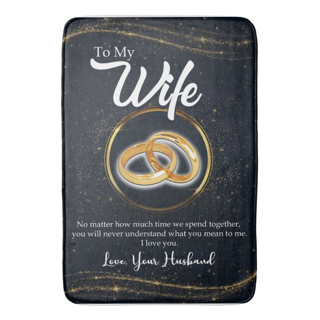 Tapis De Bain Personnalisé À Ma Femme | Cadeaux Couple Valentine (devant Vertical)