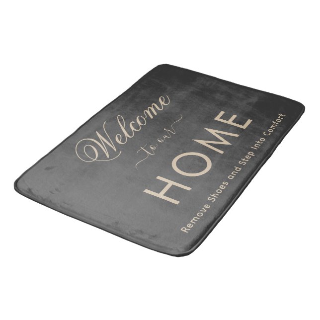 Tapis de bain personnalisé à motif script élégant (Angle)