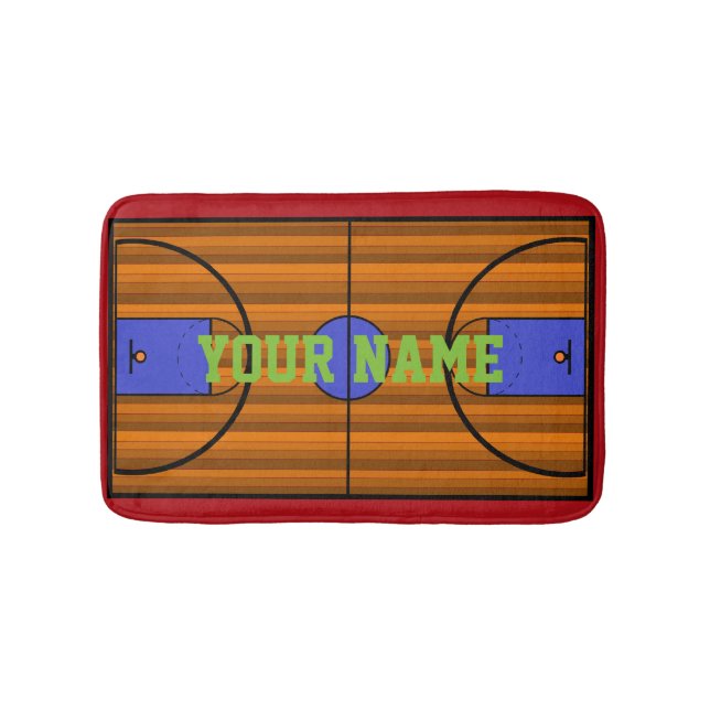 Tapis de bain PERSONNALISÉ de THÈME de BASKET-BALL (Devant)