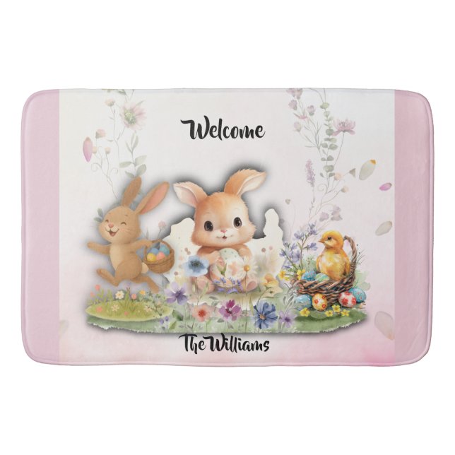 Tapis de bain personnalisé du lapin de Pâques (Devant)