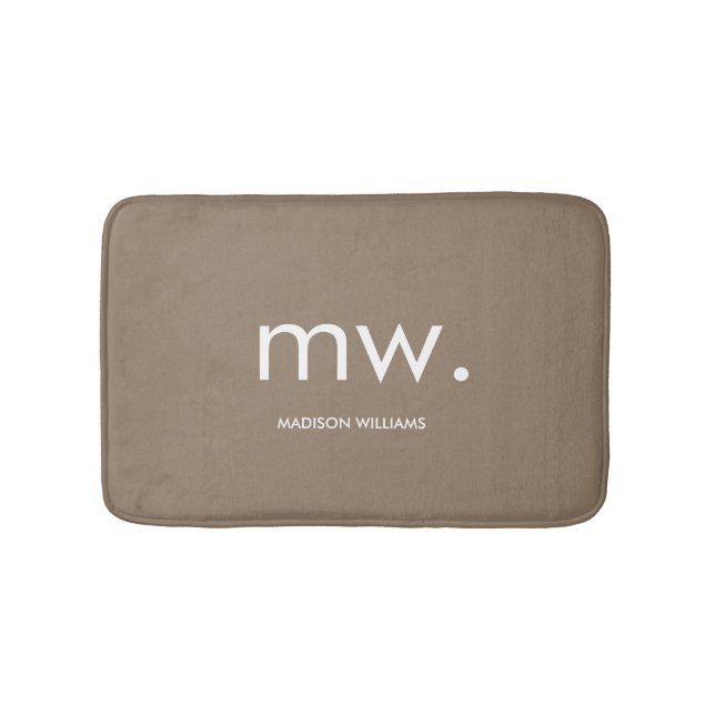 Tapis De Bain Personnalisé Monogram Pastel Élégant Design Modern (Devant)