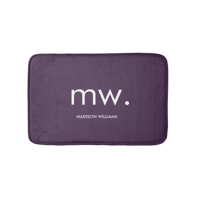 Tapis De Bain Personnalisé Monogram Pastel Élégant Design Modern (Devant)