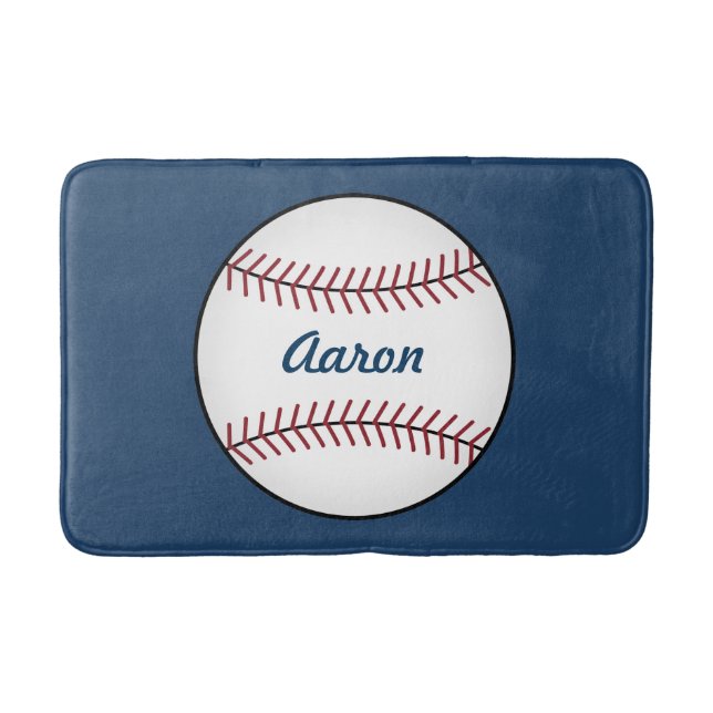 Tapis de bain personnalisé pour garçon Baseball (Devant)