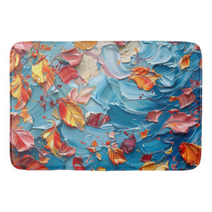 Tapis De Bain Pétales en mouvement – Floral abstrait expressif