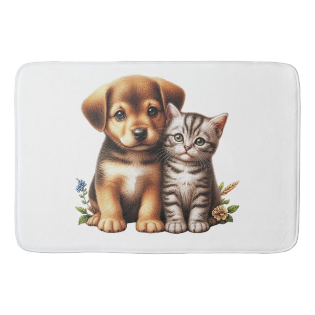Tapis De Bain Petit chiot/chaton (Devant)