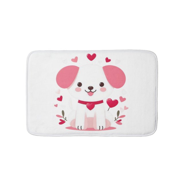 Tapis De Bain Petit chiot de la Saint-Valentin (Devant)
