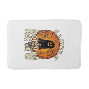 Tapis De Bain Petit fantôme de crâne d'Halloween pour se réveill