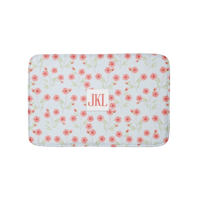 Tapis de Bain Petit Format Personnalisé Motif Fleu (Devant)