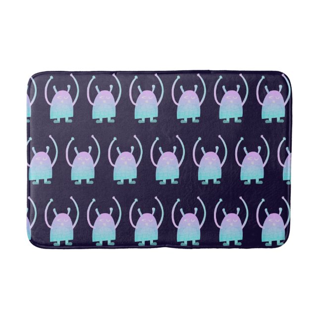 Tapis De Bain Petit Monstre Bleu Mignon (Devant)