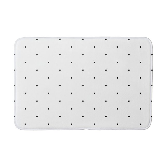 Tapis De Bain Petit motif pois noir blanc (Devant)