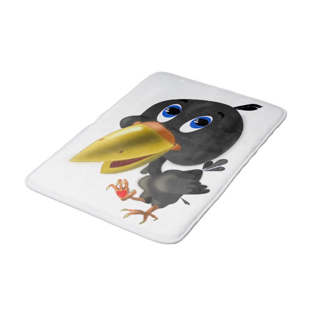 Tapis De Bain Petit Oiseau avec coeur Cadeau Mat de bain - Vos c (Angle)