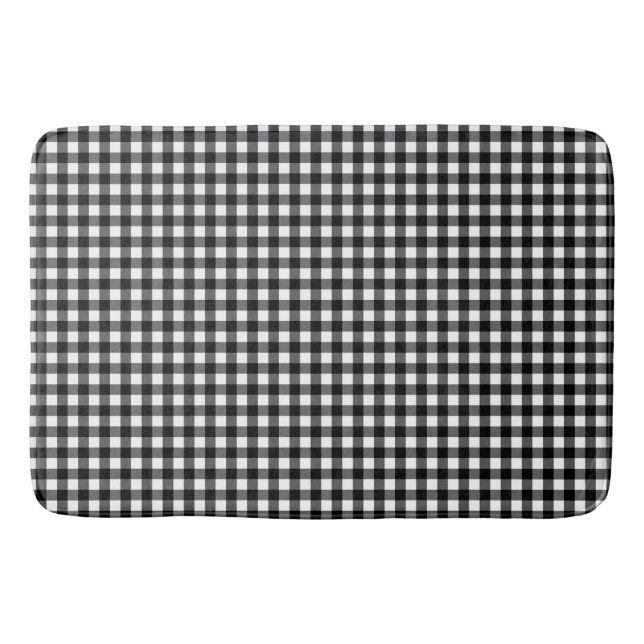 Tapis De Bain Petite En vichy Classic Vérifier Motif Plaid Noir (Devant)