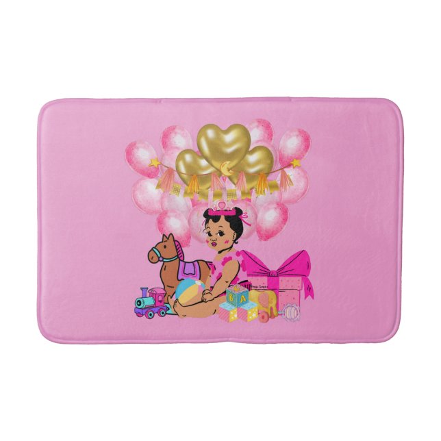 Tapis De Bain Petite fille en rose (Devant)