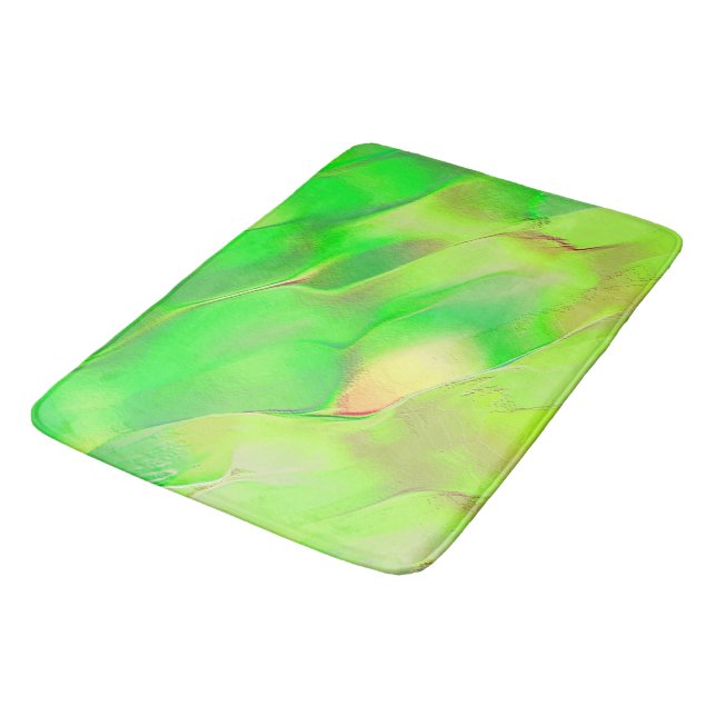 Tapis De Bain Petite sculptée en vert vif vieilli (Angle)