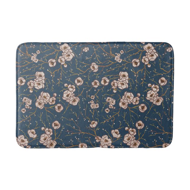 Tapis De Bain Petites fleurs bleu clair motif (Devant)