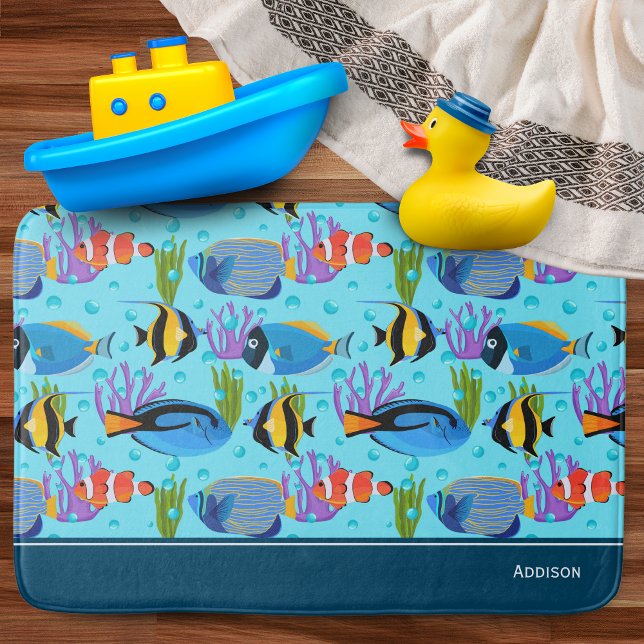 Tapis De Bain Petits Enfants Ocean Fish Salle de bain Motif (Créateur téléchargé)