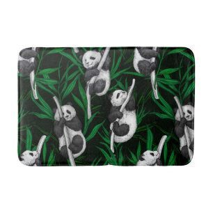 Tapis De Bain Petits panda sur vert foncé