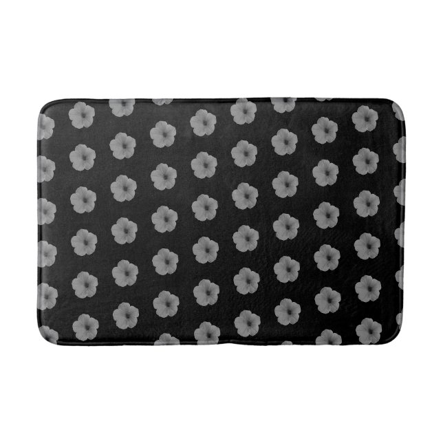 Tapis De Bain Pétunias en noir et blanc (Devant)