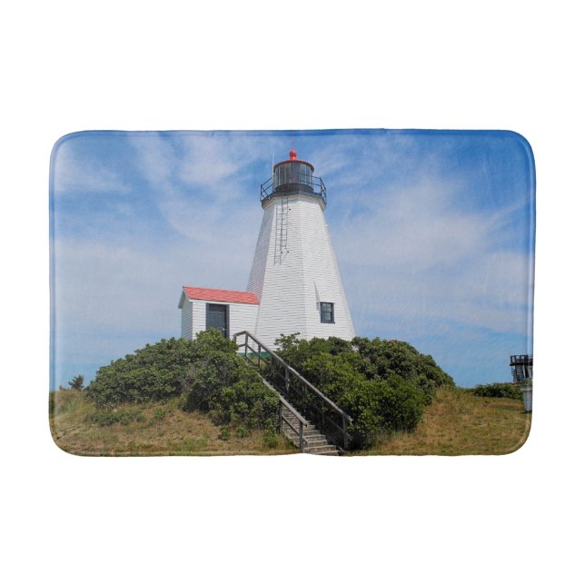 Tapis De Bain Phare de Plymouth, Massachusetts Grand Mat De Bain (Devant)