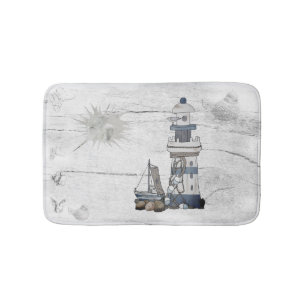Tapis De Bain Phare de Vintage avec navire