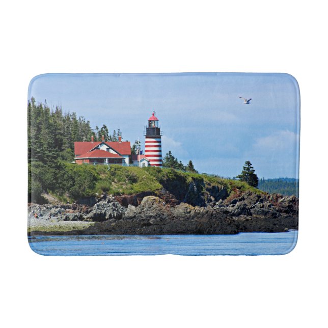 Tapis De Bain Phare de West Quoddy Head, Maine (Devant)