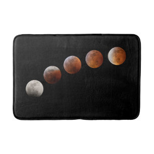 Tapis De Bain Phases de la pleine lune Éclipse lunaire totale   