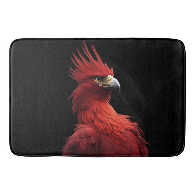 Tapis De Bain Phénix écarlate assis fièrement (Devant)