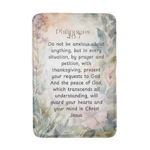 Tapis De Bain Philippiens 4:6-7 Verset de la Bible chrétienne Aq